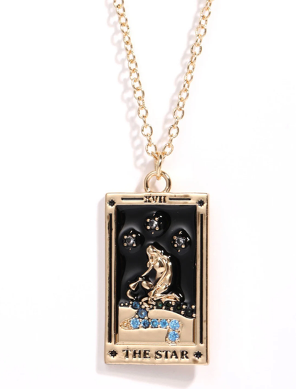 Tarot Card Necklace | The Star | 14K Gold/stainless steel | Christine Jehlickova (ONT)