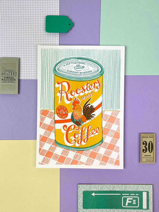 A5 Rooster's Roast Coffee tin Print | Jacqueline Colley (UK)