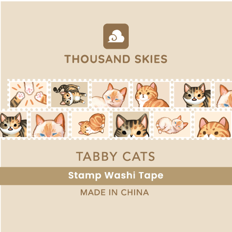 Tabby Cats stamp washi tape by Thousand Skies, alternate view 2