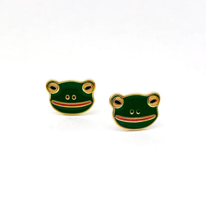 18k Gold Frog Enamel Earrings | Jenny Lemons (CA)
