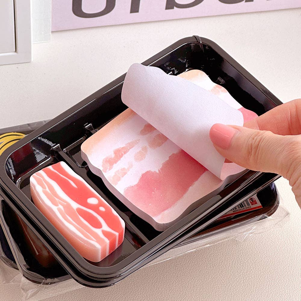 K-BBQ Pork Belly Pack  –Unique Design Memo Pad & Eraser (Korea)