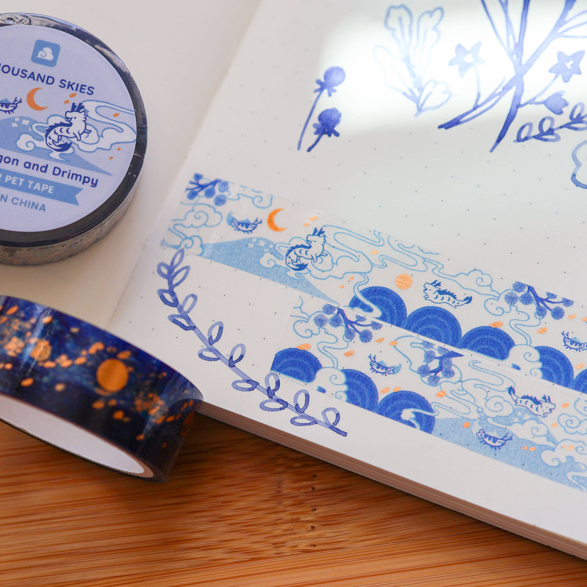 Blue Shragon and Drimpy foil PET tape by Thousand Skies, alternate view 10
