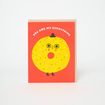 You're My Everything Bagel Letterpress Greeting Card | Suzy Ultman (OH)