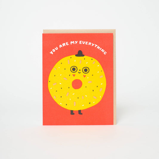 You're My Everything Bagel Letterpress Greeting Card | Suzy Ultman (OH)