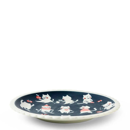 Cat Life Series Large Ceramic Plate (Japan)