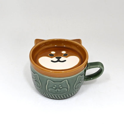 Shiba Inu Coffee Mug With Saucer Lid | Nagomi (Japan)