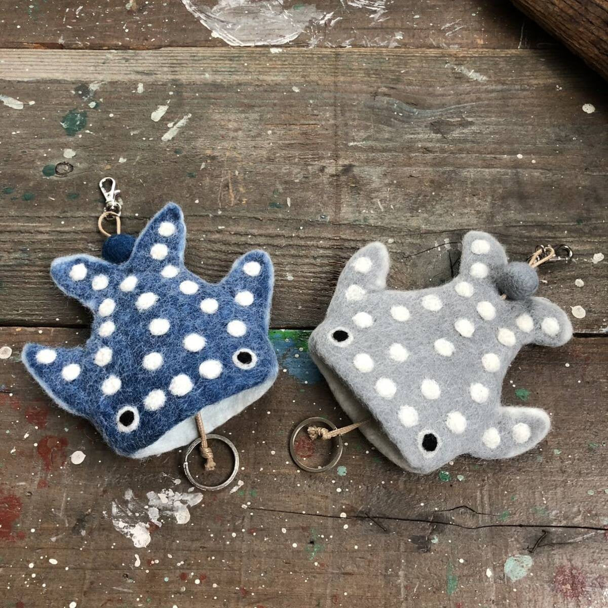 Whale Shark Wool Felt Key Case | Suica (Japan)