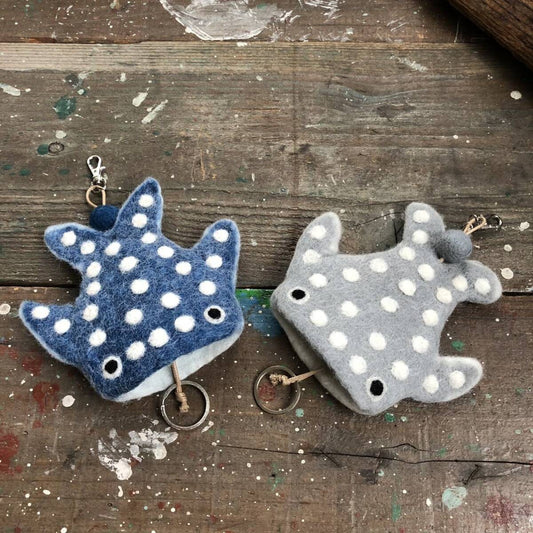 Whale Shark Wool Felt Key Case | Suica (Japan)
