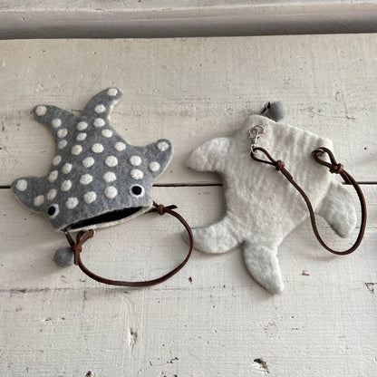 Whale Shark Wool Felt Zippered Pouch | Suica (Japan)