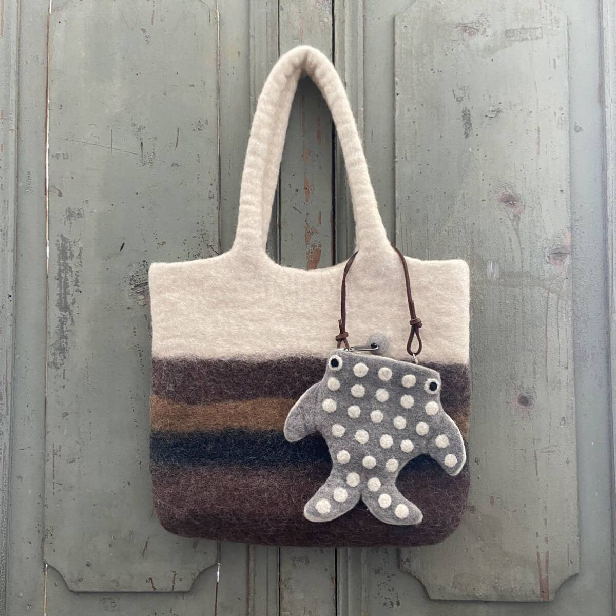 Whale Shark Wool Felt Zippered Pouch | Suica (Japan)