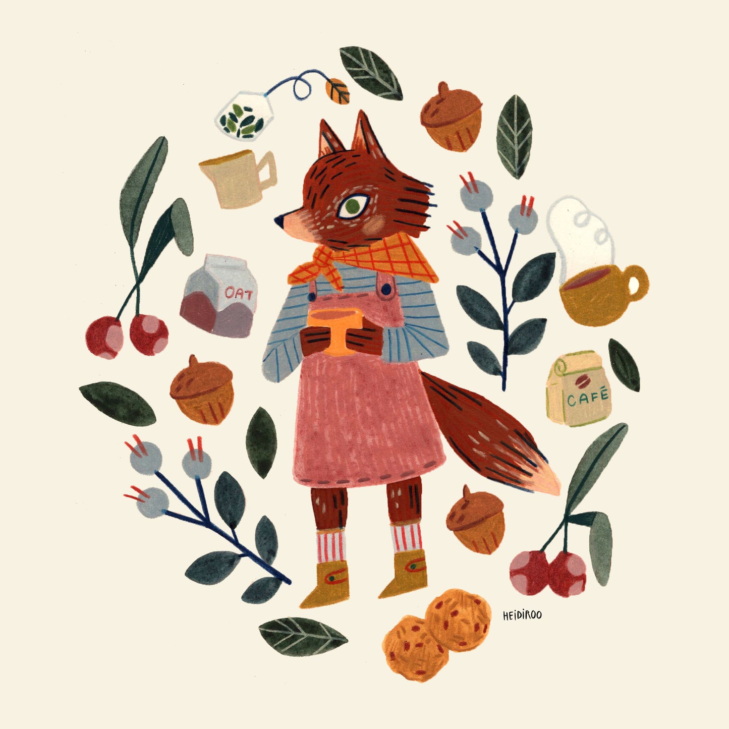 Barista Fox Art Print | Heidi Moreno (CA)
