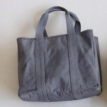 Load image into Gallery viewer, Canvas Partitioned Large Tidy Tote Bag | Grey | Horn Please (Japan)
