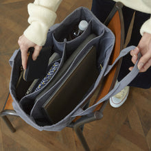 Load image into Gallery viewer, Canvas Partitioned Large Tidy Tote Bag | Grey | Horn Please (Japan)
