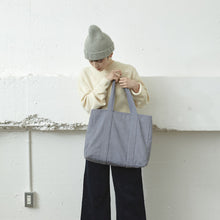 Load image into Gallery viewer, Canvas Partitioned Large Tidy Tote Bag | Grey | Horn Please (Japan)
