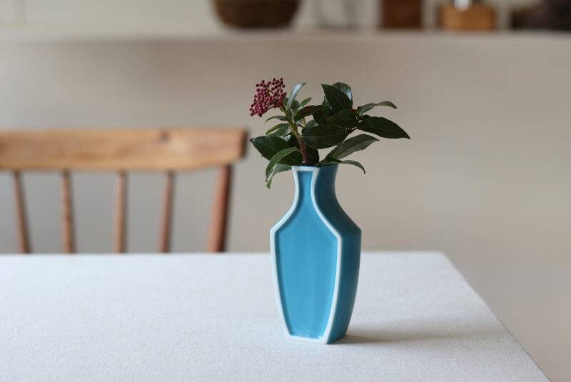Ceramic Framed Flower Vase | Blue | Oda Pottery (Japan)