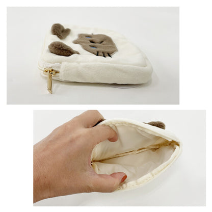 Felt Siamese Cat Zipper Mini Pouch (Japan)