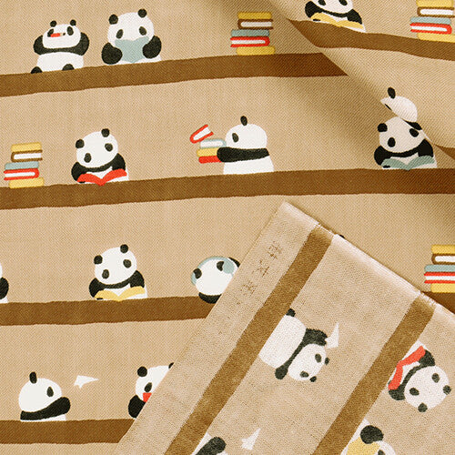 Panda Library Tenugui Towel | Hamamonyo (Japan)