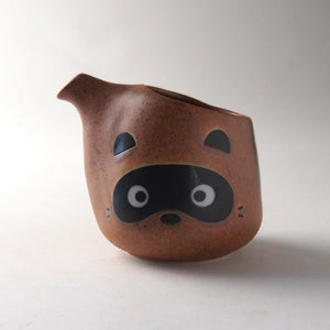 Side Spout Tanuki Raccoon Sake Set | Mitsui Pottery (Japan)
