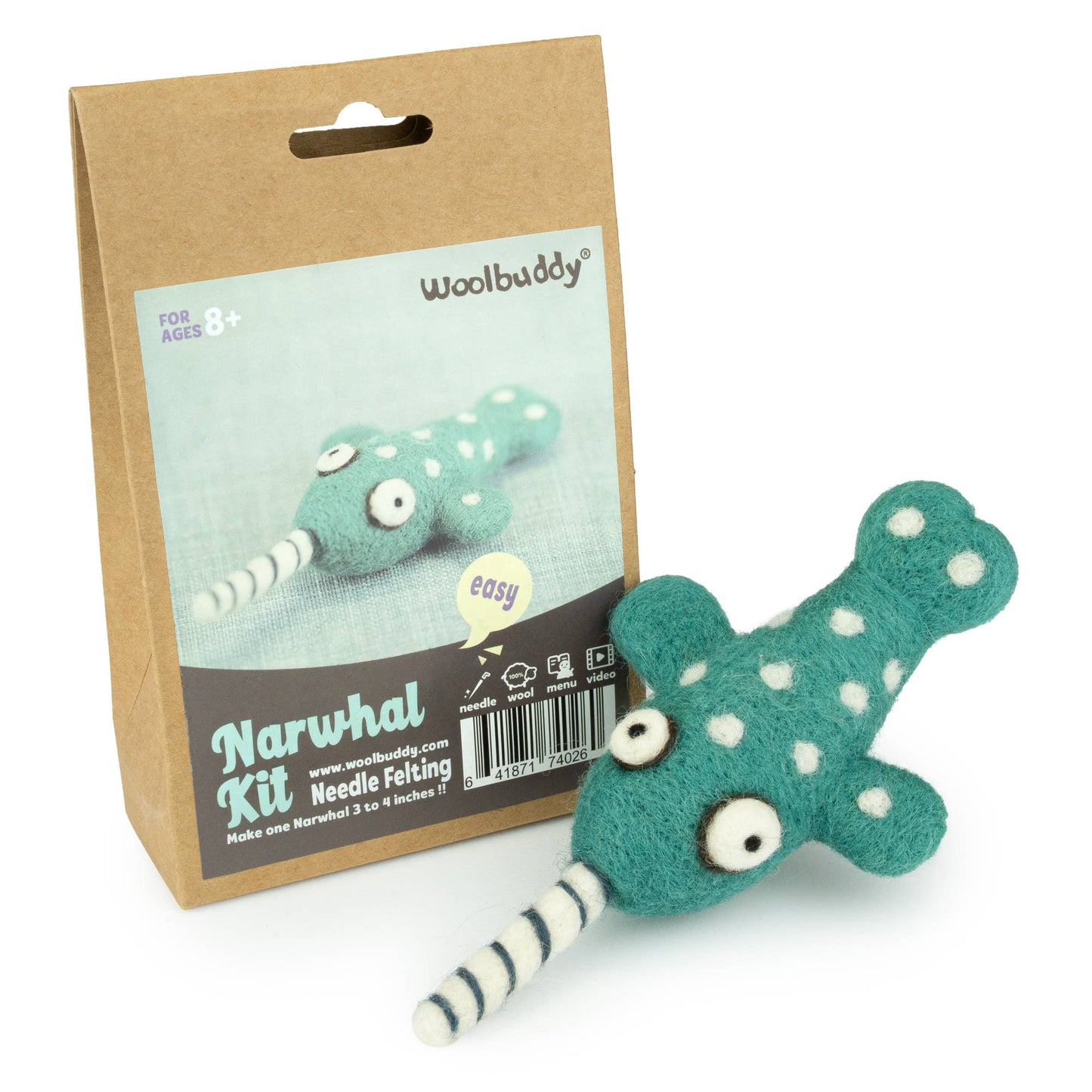 DIY Needle Felting Kit – Narwhal | Woolbuddy (CA)