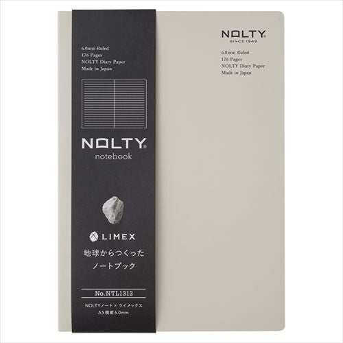 NOLTY Notebook (NTL1312) | Horizontal Ruled | A5 Lime White | Nolty (Japan)