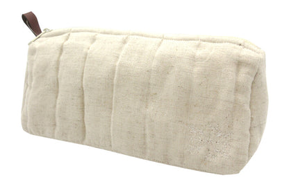 Soft Quilted Zippered Hemp Pouch | (Japan)