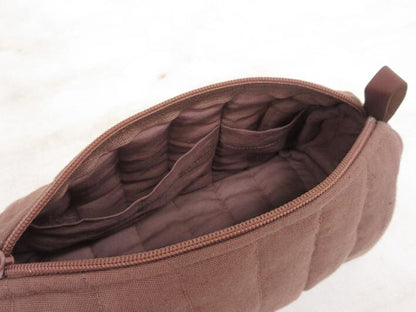 Soft Quilted Zippered Hemp Pouch | (Japan)