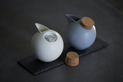 Porcelain Sphere Sake Set | Yukiiro (Snow) | Jozan (Japan)