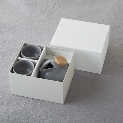 Porcelain Sphere Sake Set | Ama-iro (Flaxen) | Jozan (Japan)