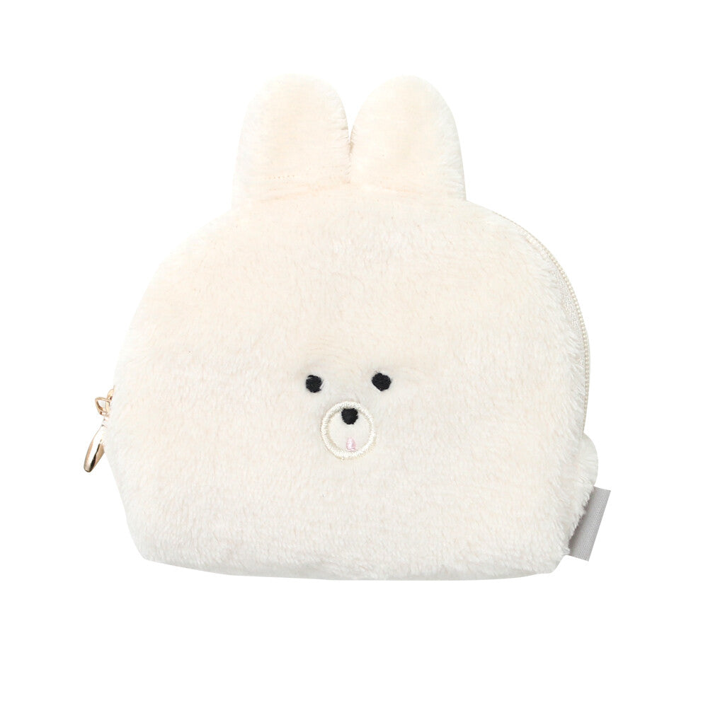 Furry Rabbit Zipper Pouch | Polka Polka (Japan)