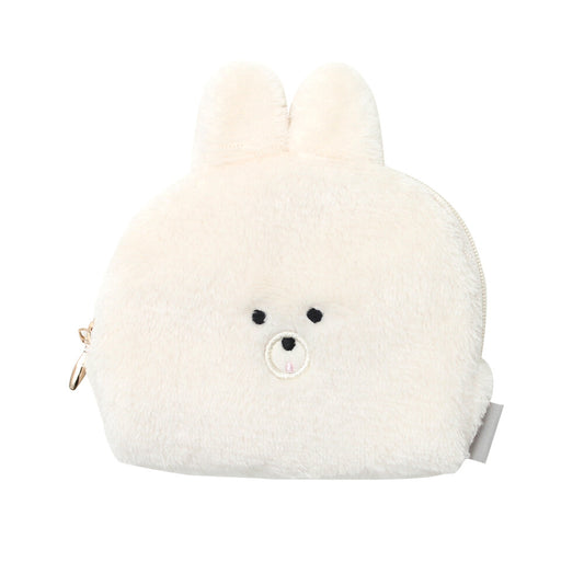 Furry Rabbit Zipper Pouch | Polka Polka (Japan)