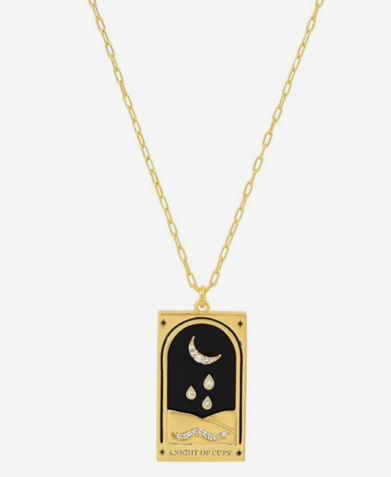 Tarot Card Necklace | Knight of Cups | 14K Gold/stainless steel | Christine Jehlickova (ONT)