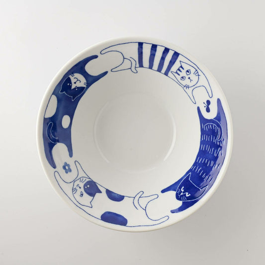 Stretchy Cats Donburi Bowl | Mino Ware (Japan)