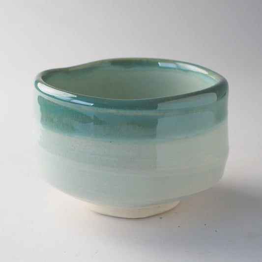 Ceramic Hitogama Hiwa Glass Matcha Bowl | Yamaki Hayashi (Japan)