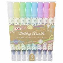 Load image into Gallery viewer, Milky Brush Pen Art Marker Set: Pastels | 8-Pack | Pentel (Japan)
