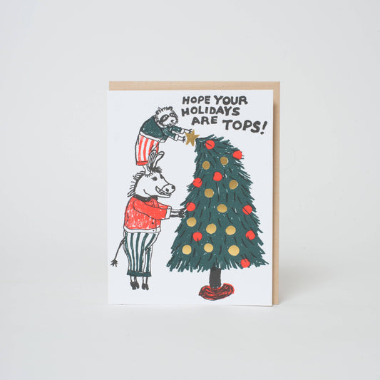 Tops Holiday Tree Letterpress Christmas Card | Egg Press (OR)