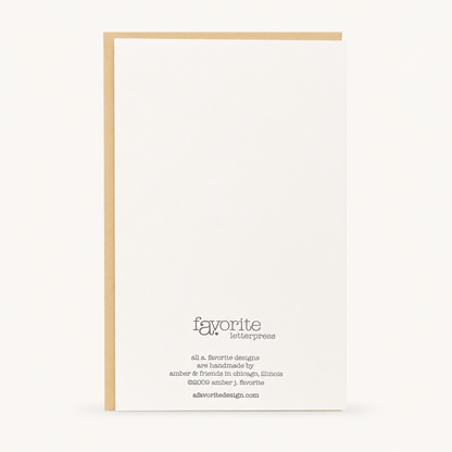 Flash Card Love Letterpress Card | a. favorite design (IL)