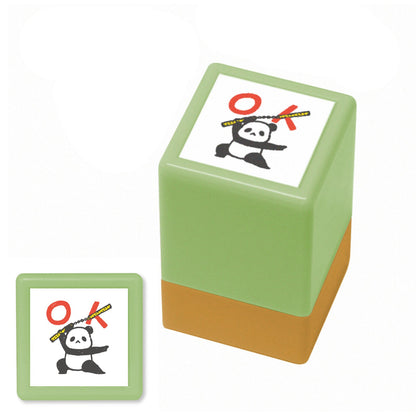 Mini Pon Pre-Inked Stamp | Panda "OK" Design | Mini Pom (Japan)