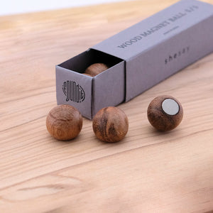 Acacia Wood Sphere Magnet Set | Shesay (Japan)