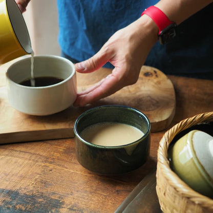 Ceramic Huege Matcha Bowl | Green | Chips (Japan)