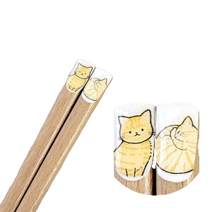 Orange Tabby Cat Wooden Chopsticks (Japan)