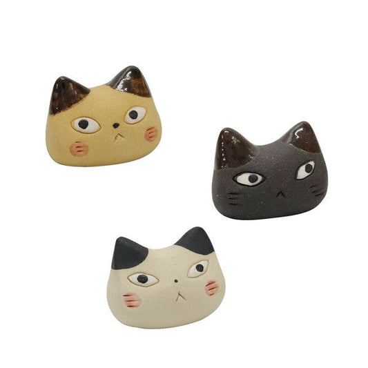 Mino Ware Cat Face Chopsticks Rest (Japan)
