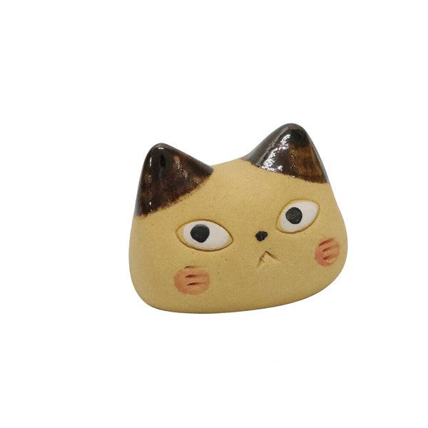 Mino Ware Cat Face Chopsticks Rest (Japan)