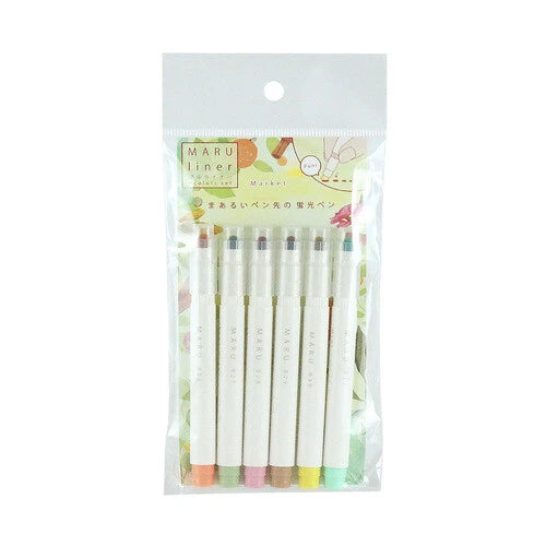 MARU Liner Epoch Chemical Marker/Highlighter Set (4pc) | Assorted Colors |  Kobaru(Japan)