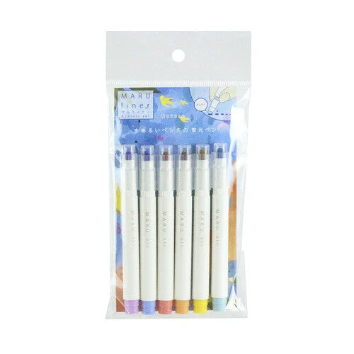MARU Liner Epoch Chemical Marker/Highlighter Set (4pc) | Assorted Colors |  Kobaru(Japan)