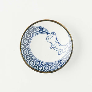 Edokko Dinosaur Plate | Blue Flame Dragon | Mino Ware (Japan)
