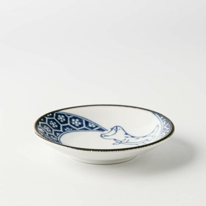 Edokko Dinosaur Plate | Blue Flame Dragon | Mino Ware (Japan)