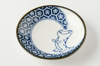 Edokko Dinosaur Plate | Blue Flame Dragon | Mino Ware (Japan)