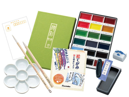 Kuretake Gansai Tambi Paint Set in Paulownia Box | Kuretake (Japan)