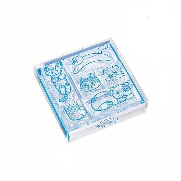 KORI JIRUSHI Clear 6 Piece Acrylic Set | Cats | Hitotoki (Japan)