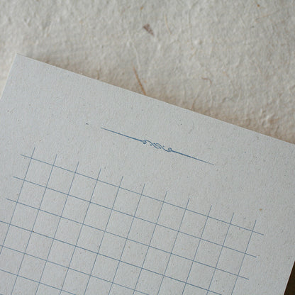 Retro Straw Paper Memo Pad | Blue 02 | retro pattern (japan)